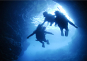 青の洞窟体験ダイビング+熱帯魚に餌付け体験